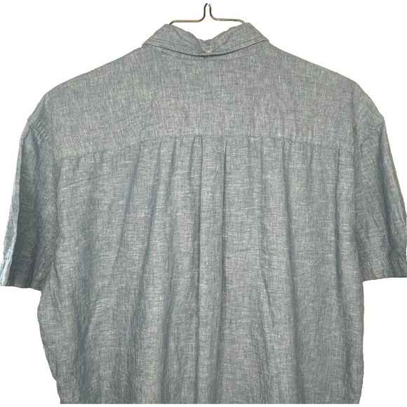 Tommy Hilfiger Men's XXL Linen Blend Woven Button Down Shirt Short Sleeve - Picture 5 of 8